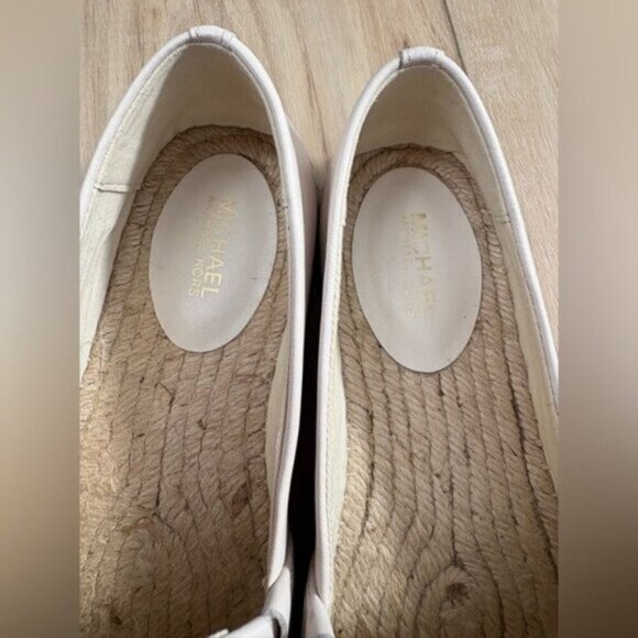 WORN ONCE-MICHEAL KORS-Kendrick Metallic Faux Pebbled Leather Espadrille - Picture 5 of 7